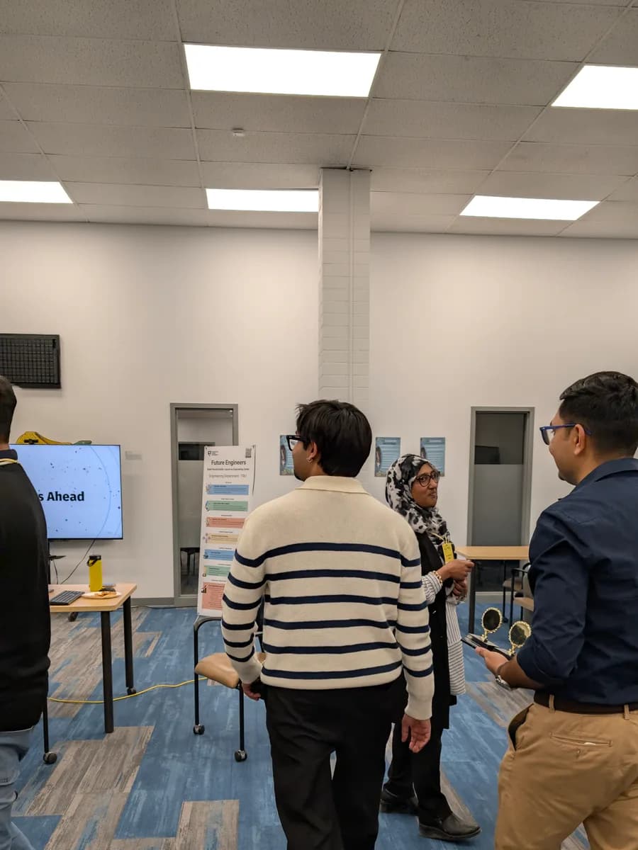 The project on display in the room on judging day